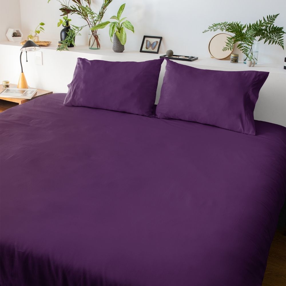 COPY - Bed Sheet Set Euro Concept Purple Color Size Queen
